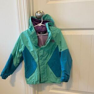 The North Face Kids' Teal and Turquoise Raincoat